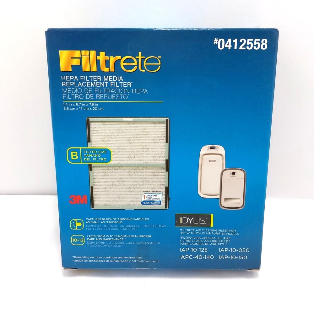 3M Filtrete Size B For IDYLIS HEPA Air Purifier Filter Replacement‎ 0412558